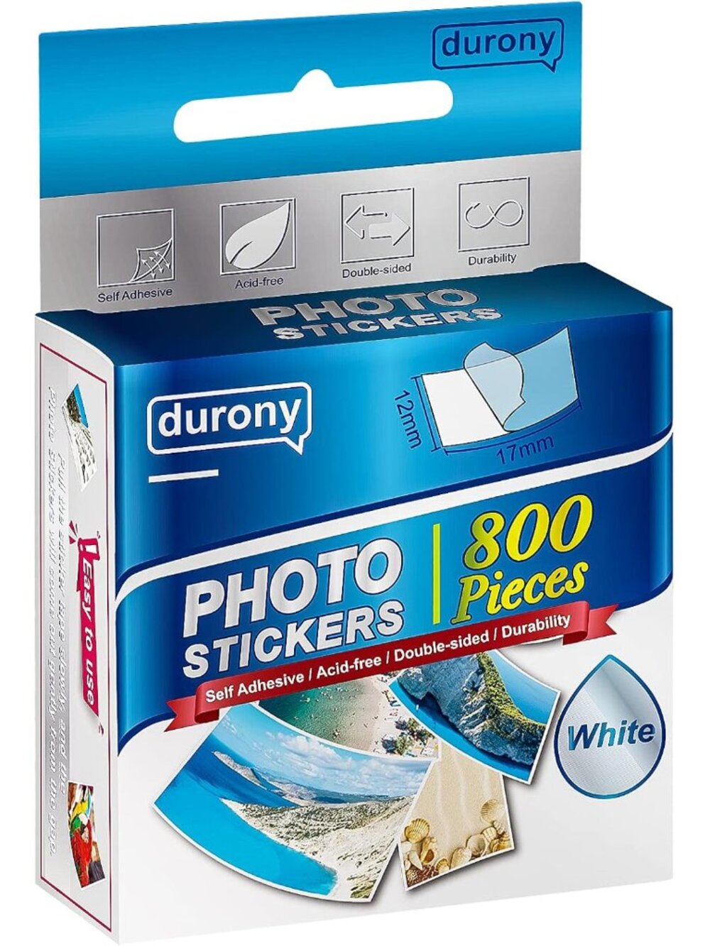 800 Pieces Photo Sticker White Double-Sided Self Adhesive Photo Tapes for Pictur
